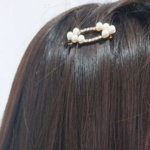 Crystal pearl hair clip